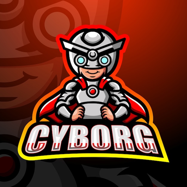 Ilustracja Esport Maskotka Cyborg