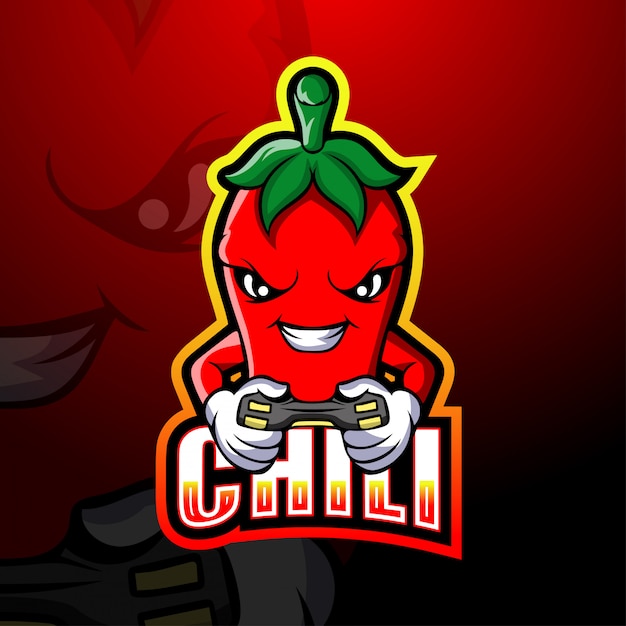 Ilustracja Esport Maskotka Gracza Chili