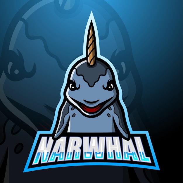 Ilustracja Esport Maskotka Narwala