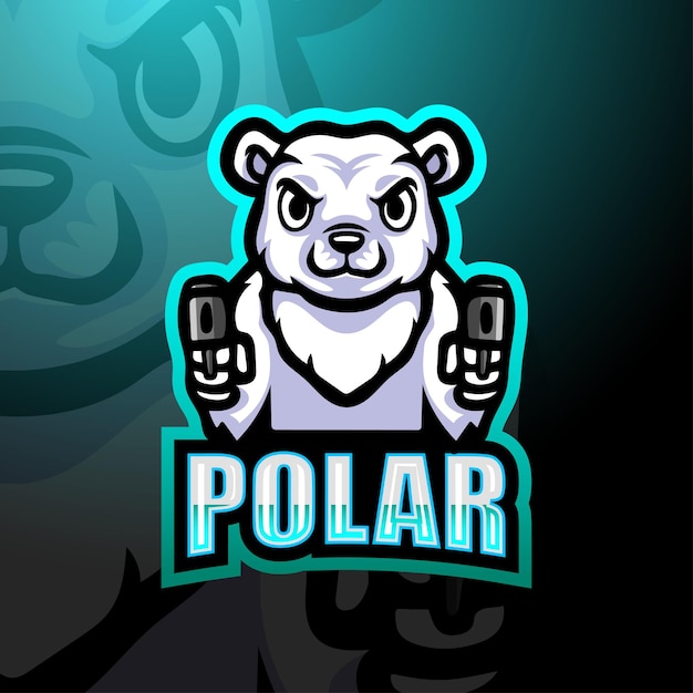 Ilustracja Esport Maskotka Niedźwiedzia Polarnego