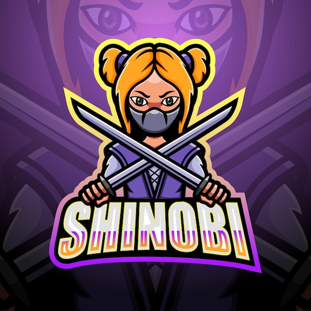 Ilustracja Esport Maskotka Shinobi