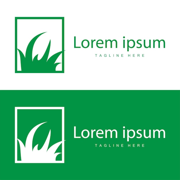 Plik wektorowy ilustracja farmy logo zielonej trawy prosty szablon wektorowy naturalnej trawy