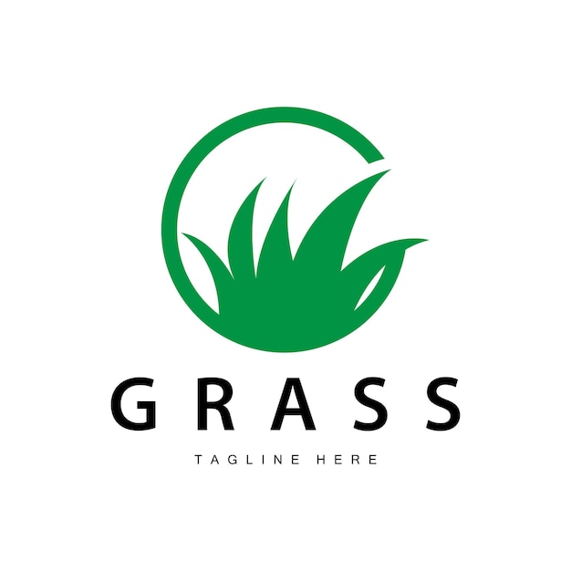Plik wektorowy ilustracja farmy logo zielonej trawy prosty szablon wektorowy naturalnej trawy