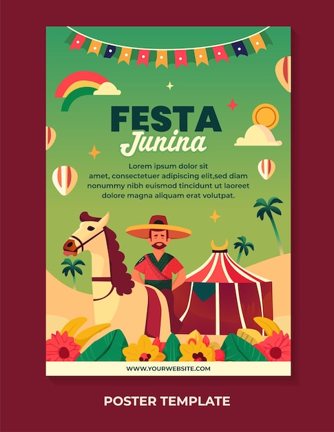 Ilustracja Festa Junina Do Szablonu Projektu Plakatu