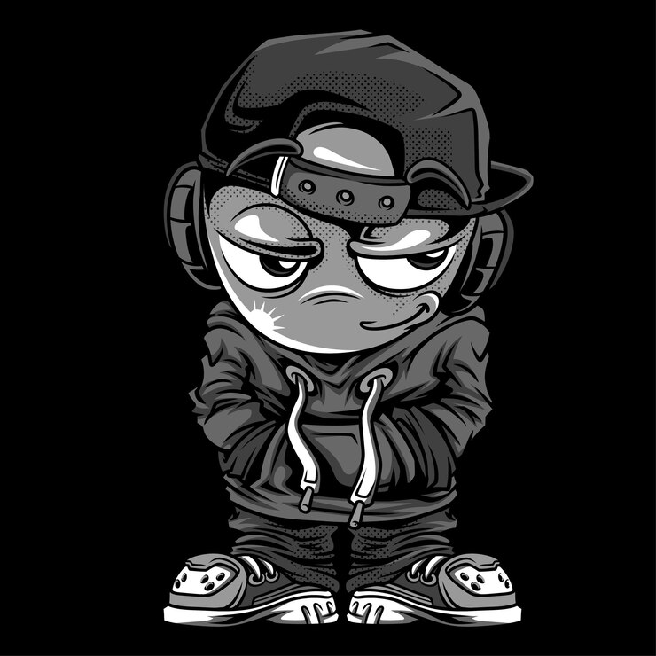 Wektor ilustracja fine streetwear boy w wersji szarości