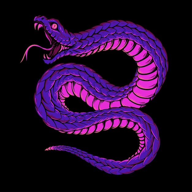 Plik wektorowy ilustracja fioletowy wąż