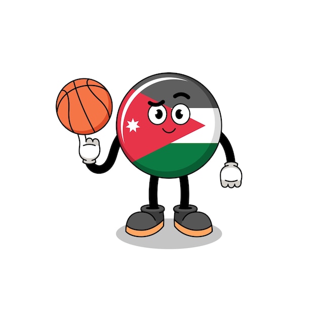 Plik wektorowy ilustracja flagi jordanii jako koszykarz