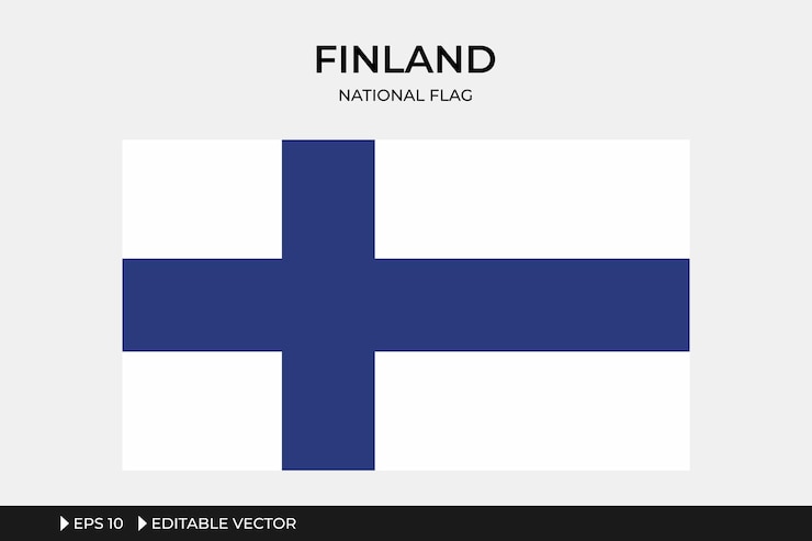 Wektor ilustracja flagi narodowej finlandii