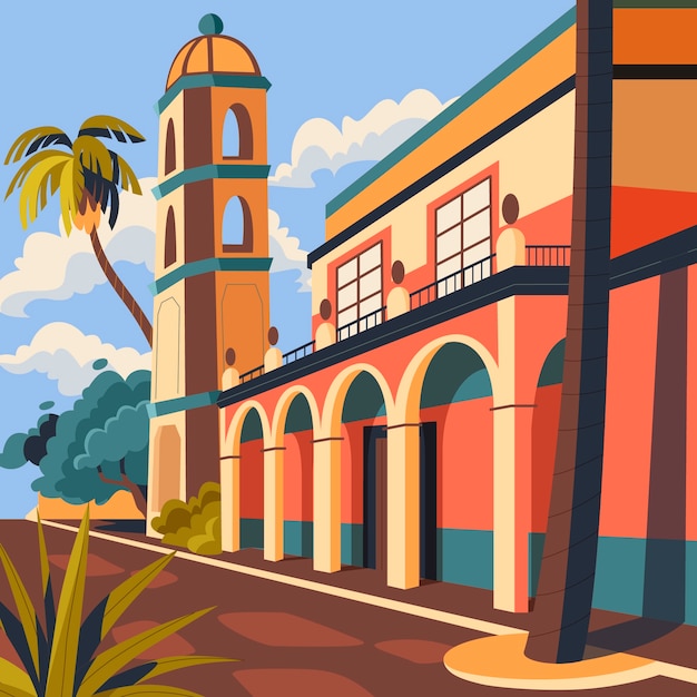 Plik wektorowy ilustracja flat mexico