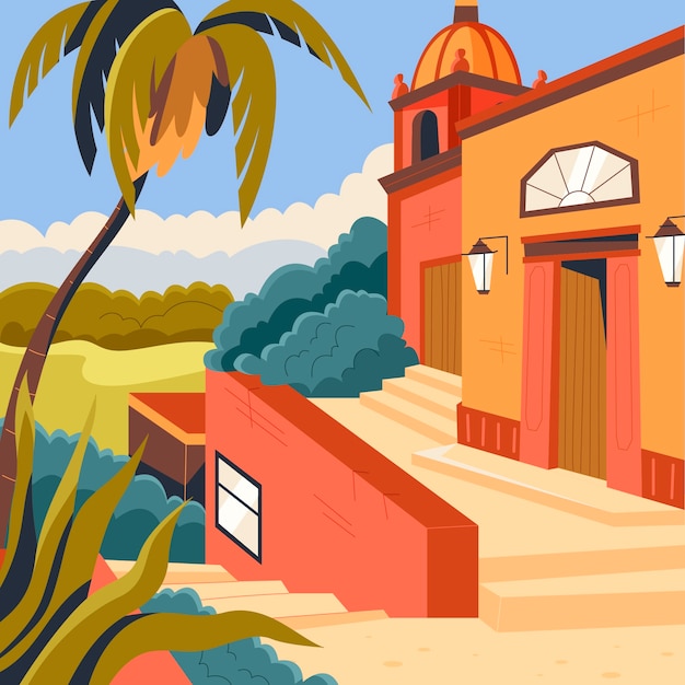 Plik wektorowy ilustracja flat mexico