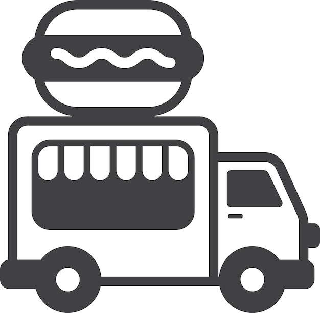 Ilustracja Food Trucków I Hamburgerów W Minimalistycznym Stylu