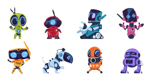 Ilustracja futurystycznych robotów