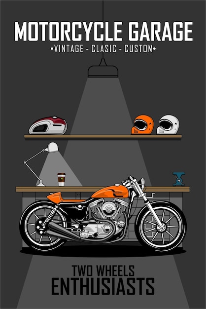 Ilustracja Garażu Motocyklowego