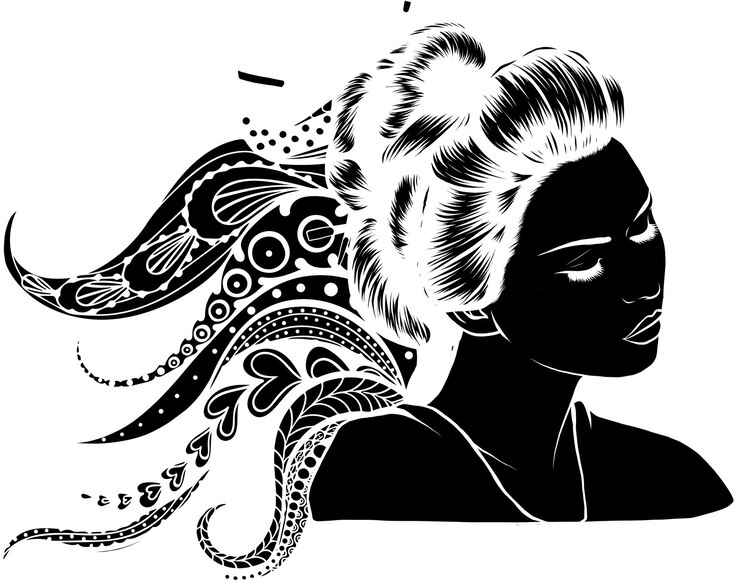 Wektor ilustracja geszy z ozdobą mandali