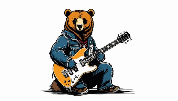 Ilustracja Gitarzysty Bear