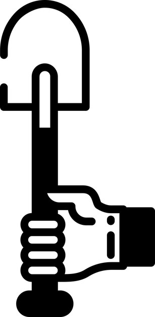 Ilustracja glifu łopatkowego i wektoru liniowego