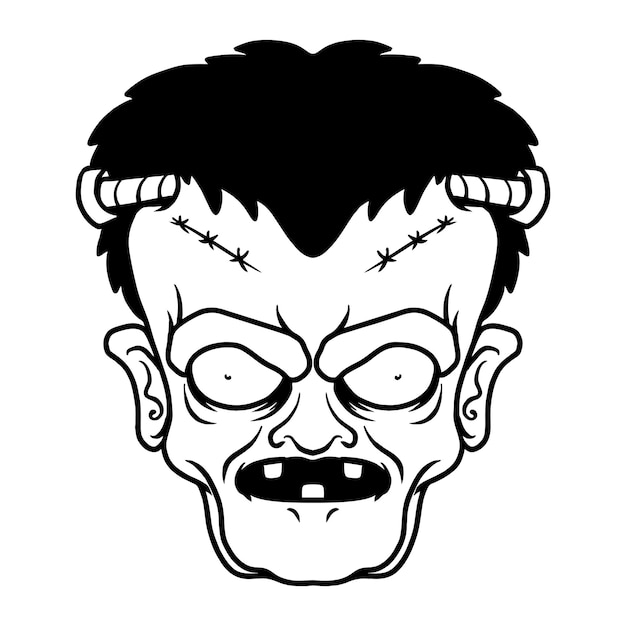 Ilustracja Głowy Frankensteina