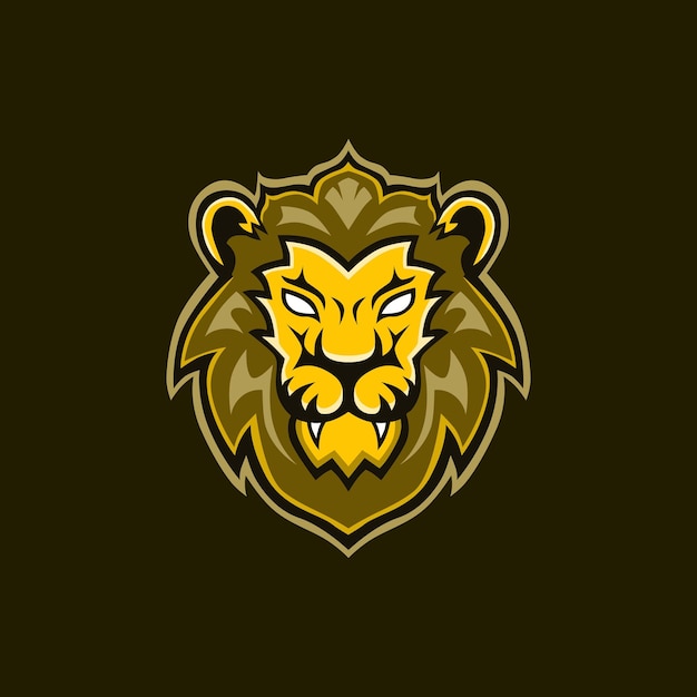 Ilustracja Głowy Lwa W Kolorze żółtym Na Logo Maskotki