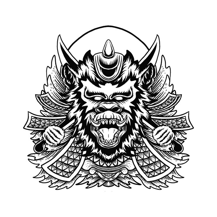 Ilustracja głowy małpy