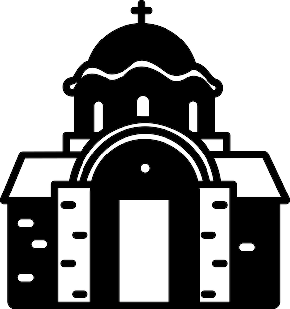Plik wektorowy ilustracja glyfu kościelnego i wektoru liniowego