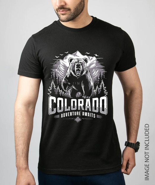 Plik wektorowy ilustracja górska na świeżym powietrzu z przygodą w colorado czeka vector artwork for t-shirt print