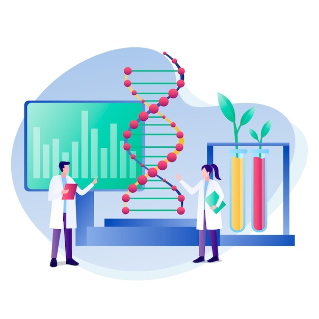 Plik wektorowy ilustracja gradientu biotechnologii