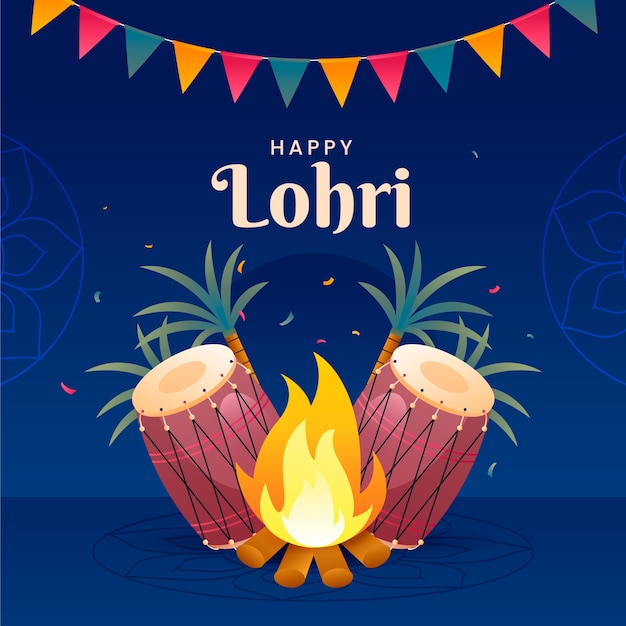 Ilustracja Gradientu Na Festiwal Lohri