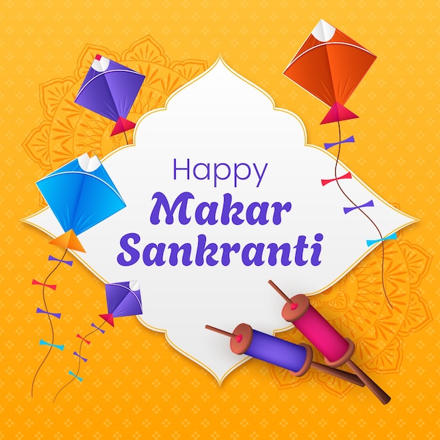 Ilustracja gradientu na festiwal Makar Sankranti