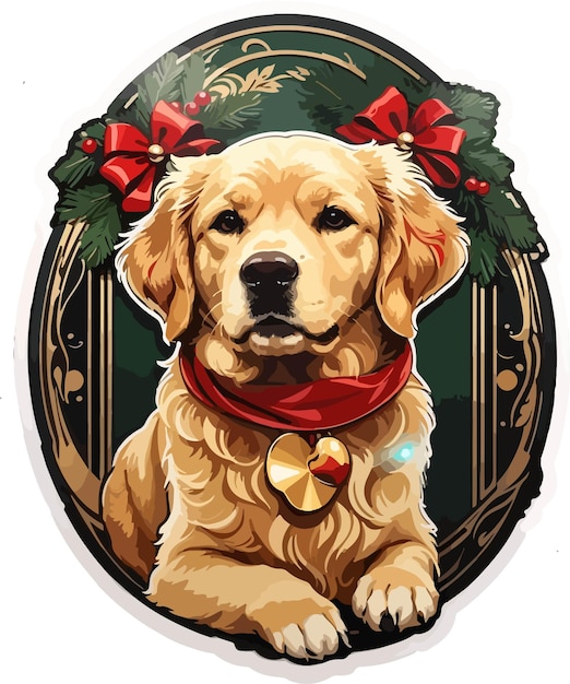 Plik wektorowy ilustracja graficzna psa golden retriever