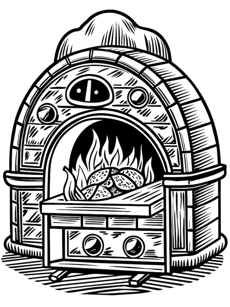 Wektor ilustracja grafika wektorowego pieca eps format pliku źródłowego bezstratny projekt ikony skalowania