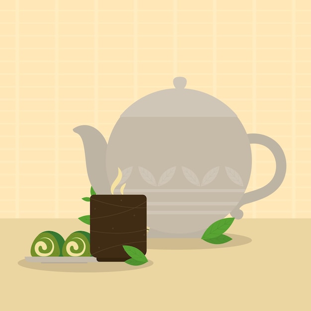 Plik wektorowy ilustracja herbaty matcha