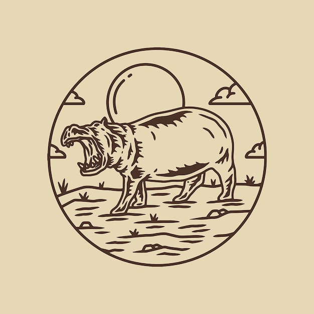 Plik wektorowy ilustracja hipopotama