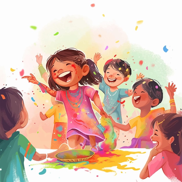 Plik wektorowy ilustracja holi kids kolorowa