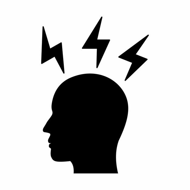 Ilustracja Ikony Bólu Głowy W Stylu Płaskim
