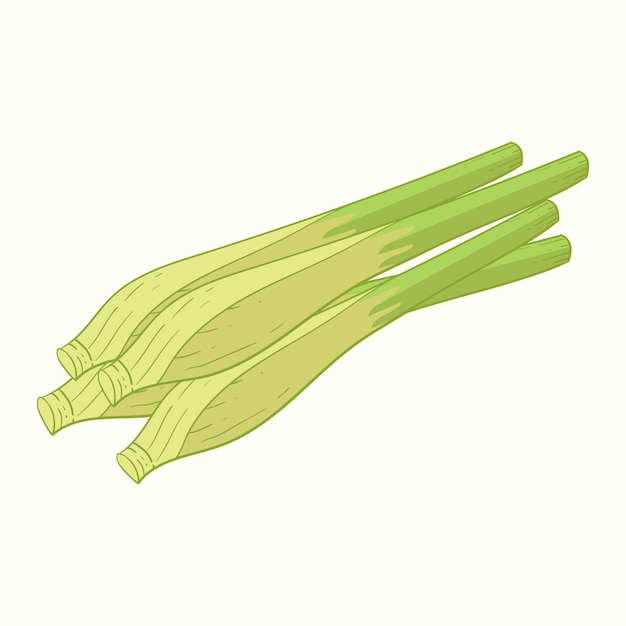 Ilustracja ikony kreskówki z świeżą trawą cytrynową