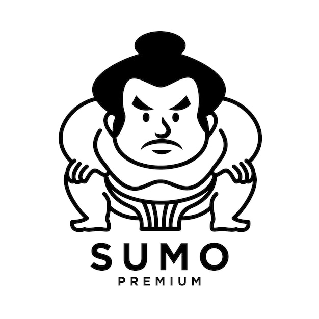 Plik wektorowy ilustracja ikony logo maskotki sumo