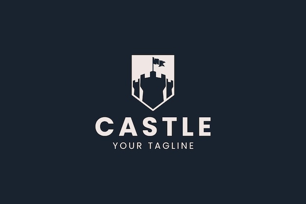 Ilustracja ikony logo zamku proste logo do brandingu