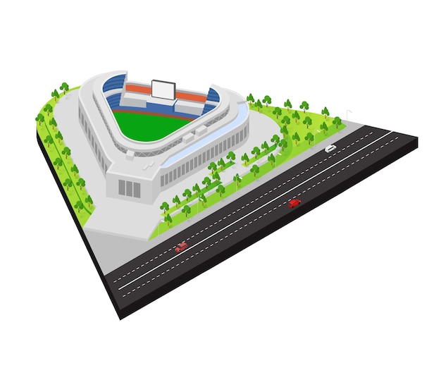 Ilustracja Ikony Narodowego Stadionu Piłkarskiego W Stylu Izometrycznym