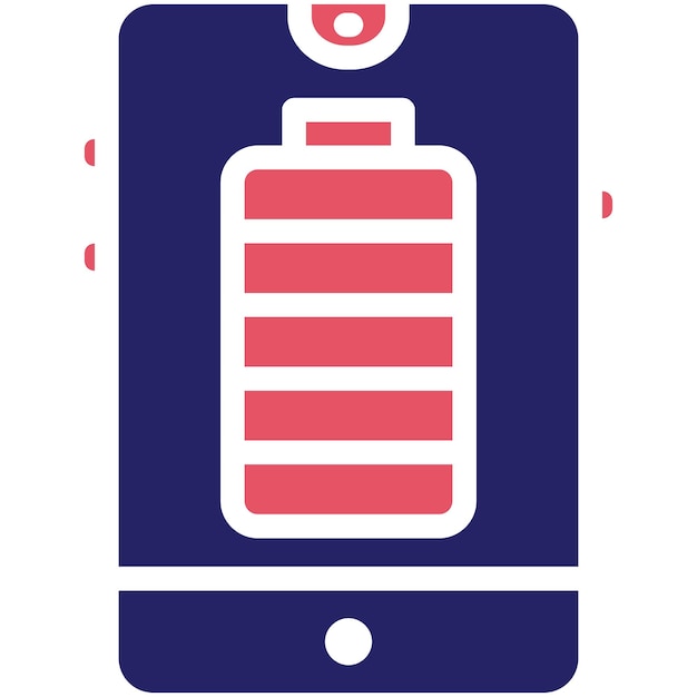 Ilustracja ikony pełnego wektora baterii Mobile UI UX