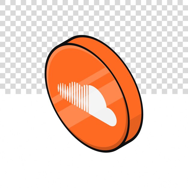 Ilustracja ikony Soundcloud 3D na odizolowanym tle