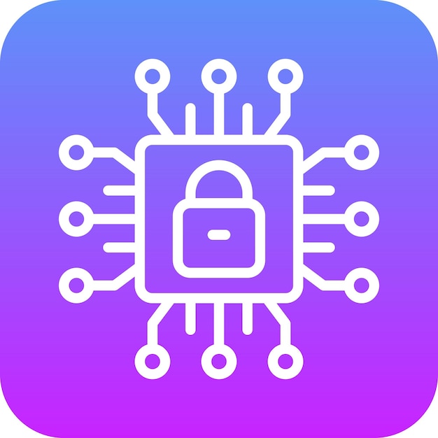Ilustracja ikony wektora bezpieczeństwa cybernetycznego zestawu ikon hostingu internetowego