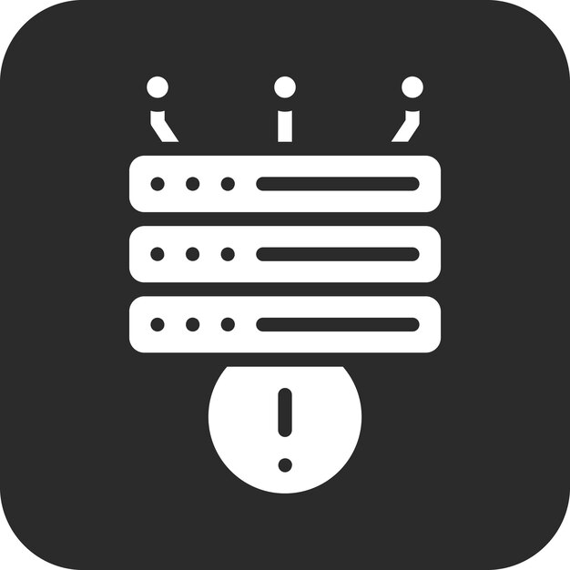 Ilustracja ikony wektorowej alarmu bazy danych zestawu ikon hostingu internetowego