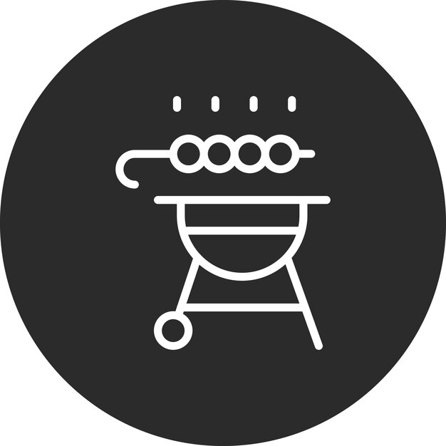 Ilustracja Ikony Wektorowej Barbecue Z Noworocznym Zestawem Ikon