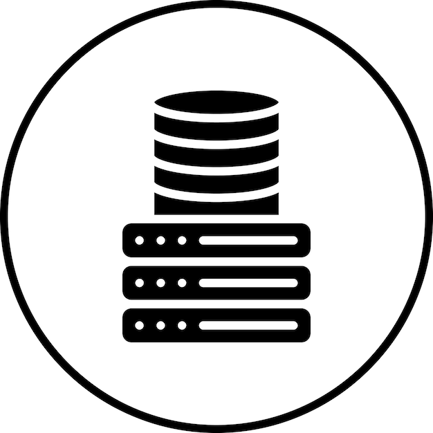 Ilustracja ikony wektorowej bazy danych zestawu ikon hostingu internetowego