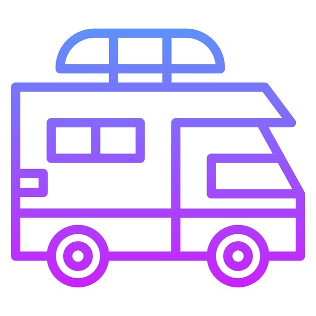 Ilustracja ikony wektorowej Camper Van Family Life