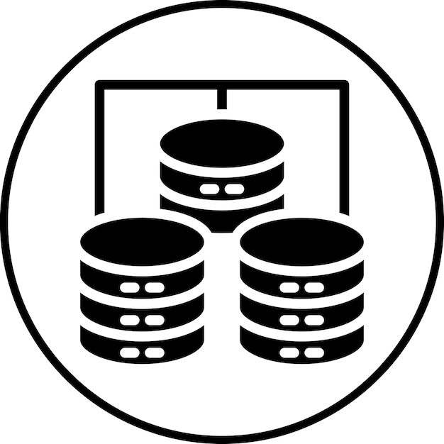 Ilustracja ikony wektorowej centrum danych zestawu ikon Data Analytics