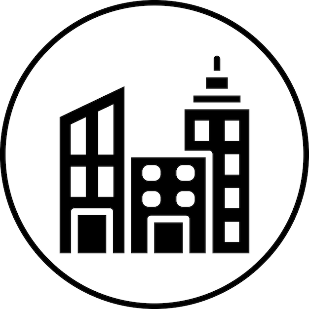 Ilustracja ikony wektorowej Cityscape zestawu ikon krajobrazów