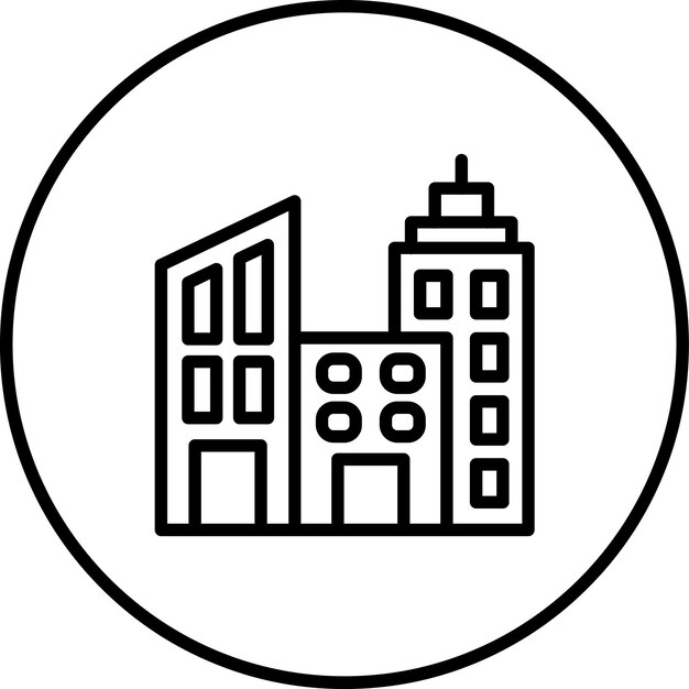 Ilustracja ikony wektorowej Cityscape zestawu ikon krajobrazów