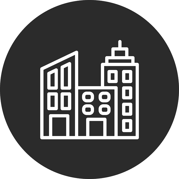 Ilustracja ikony wektorowej Cityscape zestawu ikon krajobrazów