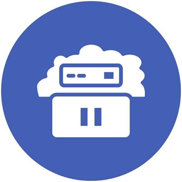 Ilustracja ikony wektorowej Cloud Video Pause z ikony Cloud Computing